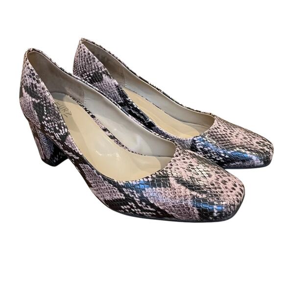 Naturalizer Snakeskin Patterned Heels - Black,gray, beige mix.8.5W - Picture 1 of 14